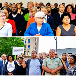 **Image Prompt:** A diverse group of people participating in a public forum discussing city budget allocation, highlighting transparency and citizen involvement. The scene should be bright and inclusive, emphasizing community engagement in local governance.