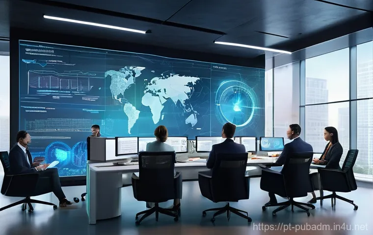 공공기관의 조직 설계 - **Prompt:** A heartwarming and highly efficient interaction at a futuristic public service center. D...